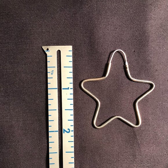 Silver Star Hoop Style Hinged Earrings Vintage - Picture 7 of 8